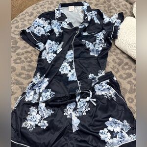 Floral Satin Pajama Set XL BRAND NEW